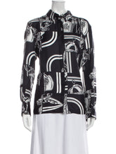 Hermes black/white print shirt